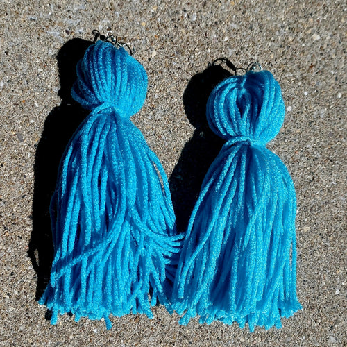 Extra Large Handmade Yarn Tassel Earrings Kargo Fresh