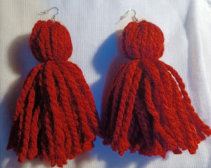 Extra Large Handmade Yarn Tassel Earrings Kargo Fresh