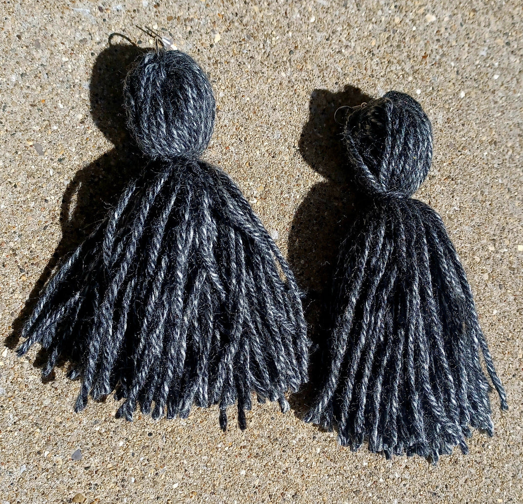 Extra Large Handmade Yarn Tassel Earrings Kargo Fresh