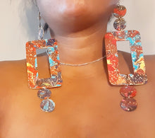 Load image into Gallery viewer, Extra Large Handpainted Handmade Wooden  Earrings (8 inch) Kargo Fresh
