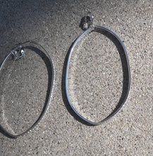 Load image into Gallery viewer, Extra Large  Metal Rhinestone Abstract Clip On Hoop Earrings Kargo Fresh

