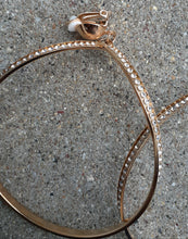 Load image into Gallery viewer, Extra Large  Metal Rhinestone Abstract Clip On Hoop Earrings Kargo Fresh
