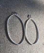 Load image into Gallery viewer, Extra Large  Metal Rhinestone Abstract Clip On Hoop Earrings Kargo Fresh
