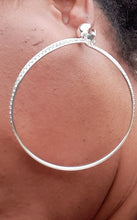 Load image into Gallery viewer, Extra Large  Metal Rhinestone Abstract Clip On Hoop Earrings Kargo Fresh
