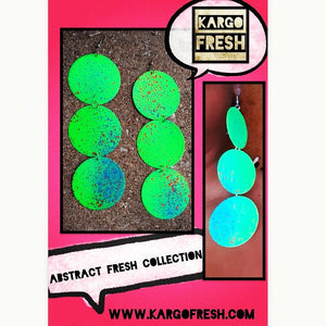 Extra Large Neon Handpainted Abstract Earrings Kargo Fresh