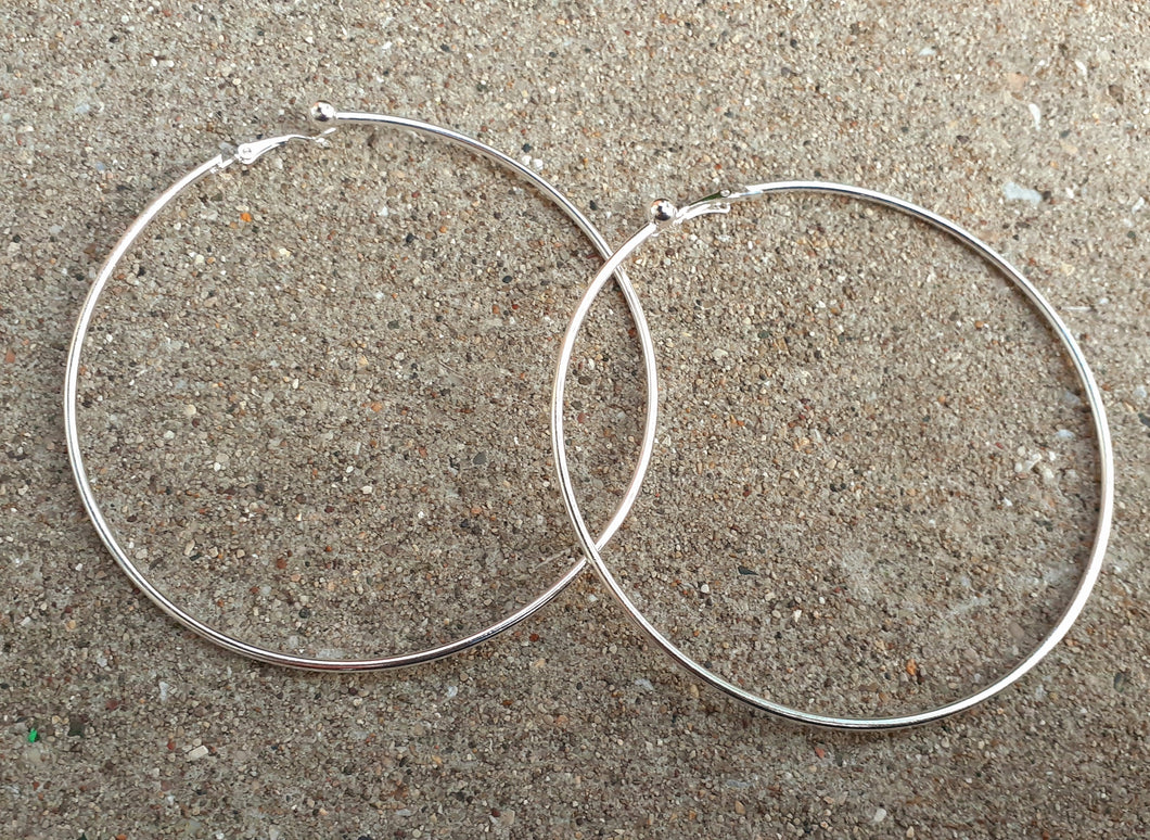 Extra Large Silver Metal Clip On Hoop Earrings Kargo Fresh