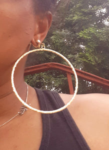 Extra Large gold metal Multi Hoop Clip On Earrings Kargo Fresh