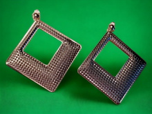 Load image into Gallery viewer, Extra Large hammered Metal Square Hoop Earrings Kargo Fresh
