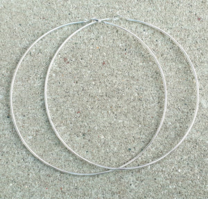 Extra large 6 inch Silver Metal Hoop Earrings Kargo Fresh