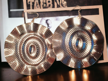 Load image into Gallery viewer, Extra large Abstract Disc Dangle Earrings silver Kargo Fresh
