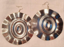 Load image into Gallery viewer, Extra large Abstract Disc Dangle Earrings silver Kargo Fresh
