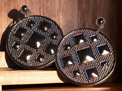 Extra large Abstract Hammered Minimalist Earrings Kargo Fresh