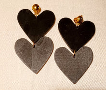 Load image into Gallery viewer, Extra large Black Heart Clip on  Earrings Kargo Fresh
