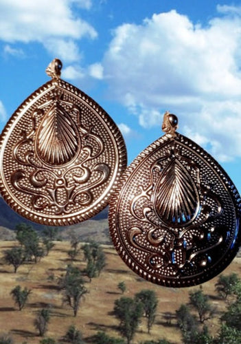Extra large Clip On  Abstract Disc Dangle Earrings silver Kargo Fresh