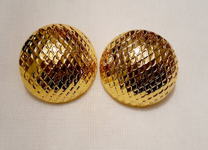 Extra large Gold Metal Stud Clip On Earrings Kargo Fresh