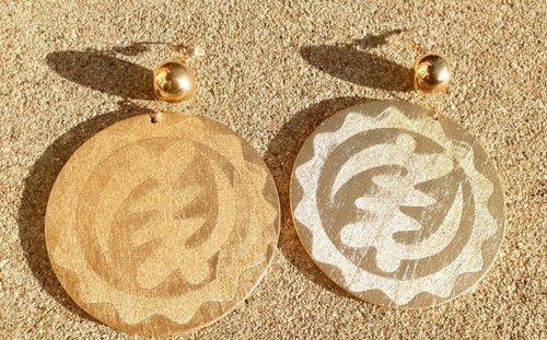 Extra large Gye Nyame Adinkra Earrings Kargo Fresh