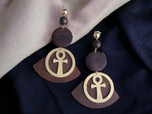 Load image into Gallery viewer, Extra large Handpainted Ankh Earrings Kargo Fresh
