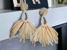 Load image into Gallery viewer, Extra large Raffia fan earrings Kargo Fresh
