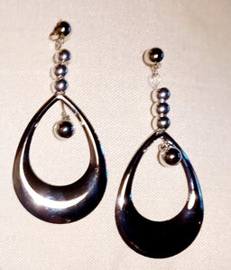 Extra large  Silver handmade Hoop design Clip On Earrings Kargo Fresh