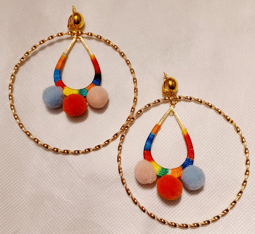 Extra large Unique Boho Clip on Hoop Earrings Kargo Fresh