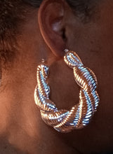 Load image into Gallery viewer, Extra large and chunky Bamboo Earrings silver Kargo Fresh
