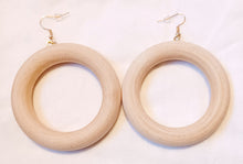 Load image into Gallery viewer, Extra large chunky handmade wooden hoop earrings Kargo Fresh
