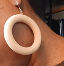 Load image into Gallery viewer, Extra large chunky handmade wooden hoop earrings Kargo Fresh
