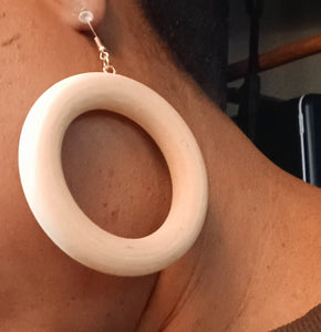 Extra large chunky handmade wooden hoop earrings Kargo Fresh