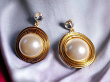 Load image into Gallery viewer, Extra large faux pearl and wire design earrings Kargo Fresh
