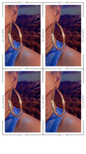 Load image into Gallery viewer, Extra large gold hoops 4 inch Kargo Fresh
