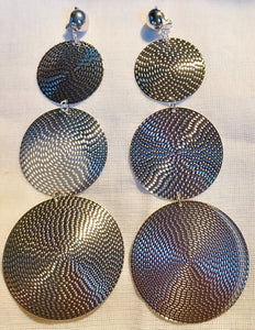 Extra large hammered disc clip on earrings Kargo Fresh