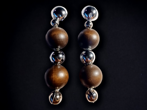 Extra large handmade chunky wood bead clip ons Kargo Fresh