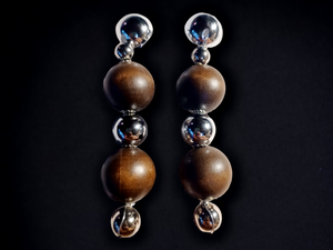Extra large handmade chunky wood bead clip ons Kargo Fresh