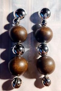 Extra large handmade chunky wood bead clip ons Kargo Fresh