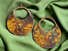 Load image into Gallery viewer, Extra large handmade leather fulani hoops Kargo Fresh
