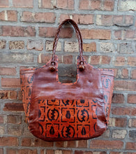 Load image into Gallery viewer, Extra large leather gye nyame tote Kargo Fresh
