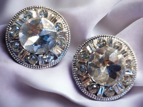 Extra large rhinestone medallion clip ons Kargo Fresh