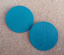 Load image into Gallery viewer, Extra large wooden minimalist disc clip on earrings Kargo Fresh
