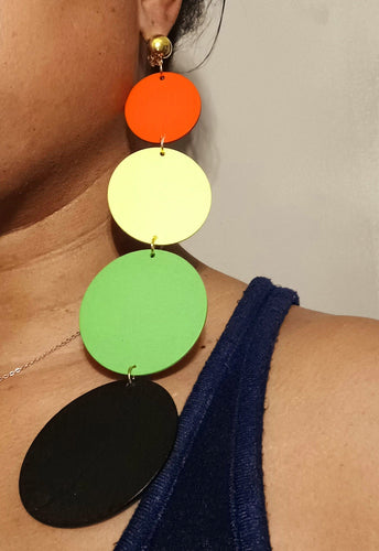 Extra long  handmade Natural Wood Clip On Earrings Kargo Fresh