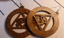 Load image into Gallery viewer, Eye of Horus Wooden Earrings Kargo Fresh
