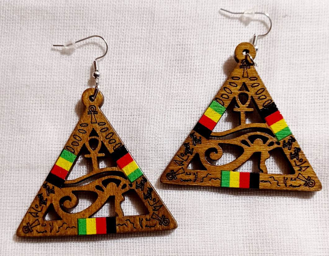 Eye of Horus Wooden Earrings Kargo Fresh