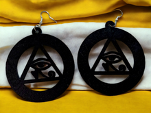 Load image into Gallery viewer, Eye of Horus Wooden Earrings Kargo Fresh
