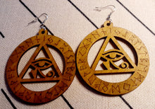 Load image into Gallery viewer, Eye of Horus Wooden Earrings Kargo Fresh
