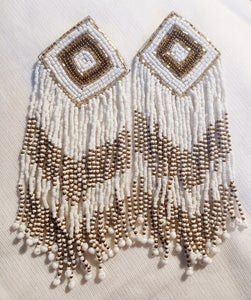 Fabulous large handbeaded clip on earrings Kargo Fresh