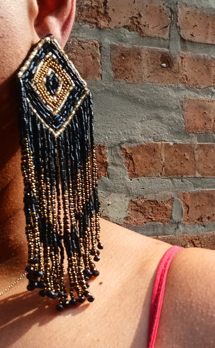 Fabulous large handbeaded clip on earrings Kargo Fresh