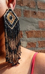 Fabulous large handbeaded clip on earrings Kargo Fresh