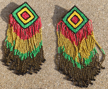 Load image into Gallery viewer, Fabulous large handbeaded clip on earrings Kargo Fresh
