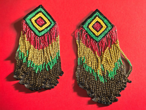 Fabulous large handbeaded clip on earrings Kargo Fresh