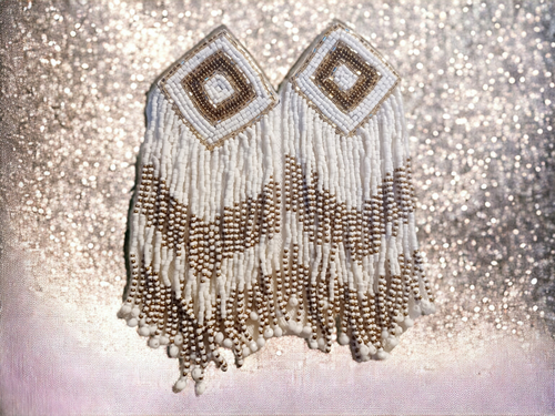Fabulous large handbeaded clip on earrings Kargo Fresh