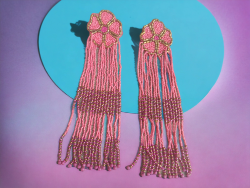 Fabulous large handbeaded clip on earrings Kargo Fresh